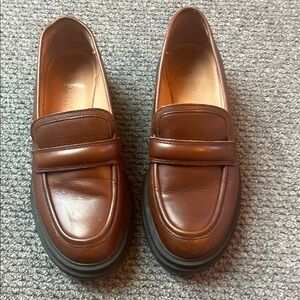 Madewell Lug Sole Brown Leather Loafers